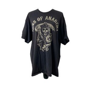 Sons of Anarchy Men’s Shirt Black Cotton Short Sleeve Crew Neck Size 2XL